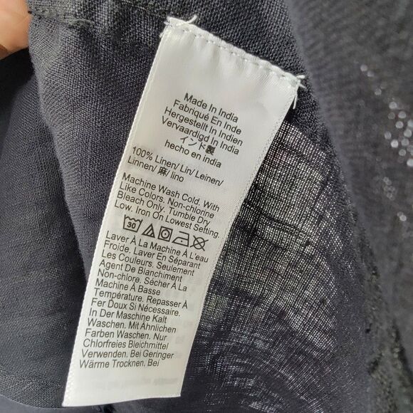 J.Crew Women's Size XS Black 100% Linen Utility Shirt Dress Short Sleeve C1926 - Picture 6 of 9